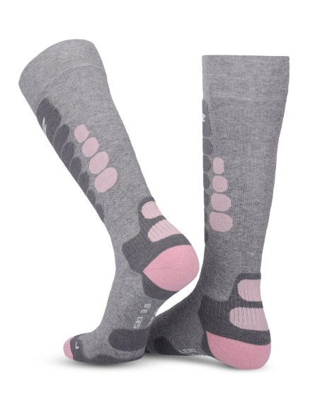 Lenz Skiing 3.0 grey/pink merino SoftTec