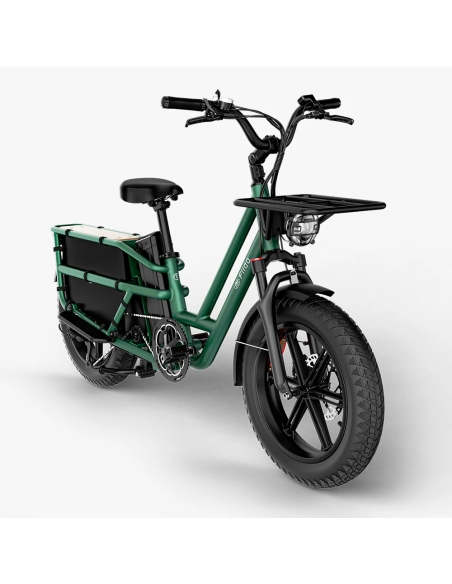 Sähköinen tavarapyörä FIIDO T2 Longtail Cargo, metsänvihreä