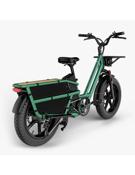 Sähköinen tavarapyörä FIIDO T2 Longtail Cargo, metsänvihreä