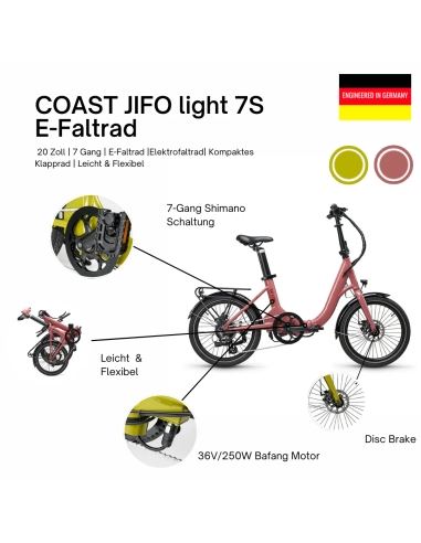 Складной электровелосипед COAST Jifo Light, Honey