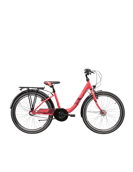 Children's bicycle S´COOL Wave Steel LTD, 24" coral/red